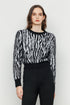 Black and White Cropped Lurex Pull