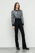 Black and White Cropped Lurex Pull