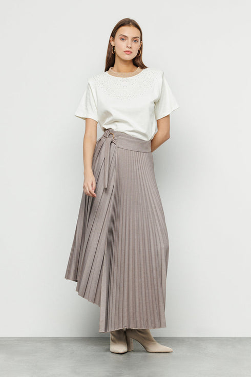 Wool Pleated Skirt
