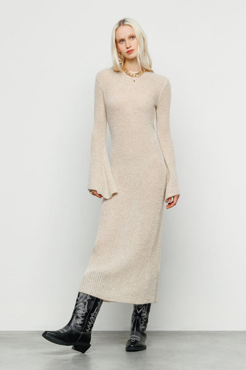 Knitted Dress V-Neck