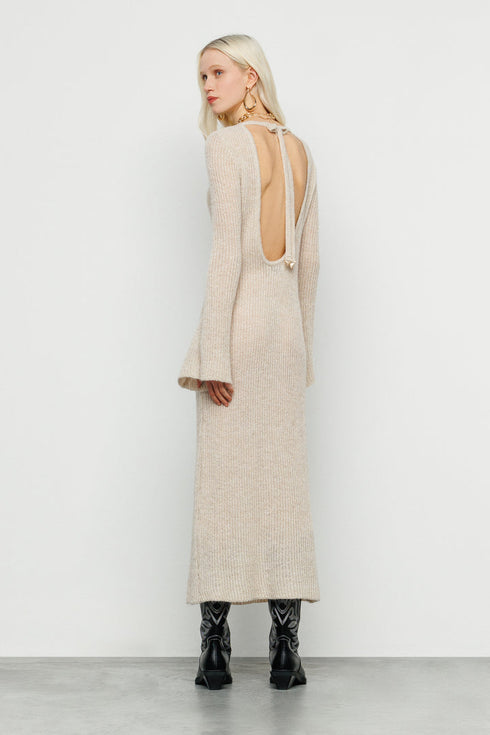 Knitted Dress V-Neck