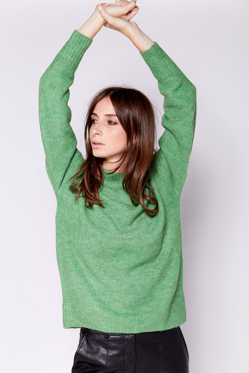 Ichi Kamara Roundneck Knitwear Kelly Green - Surplustore