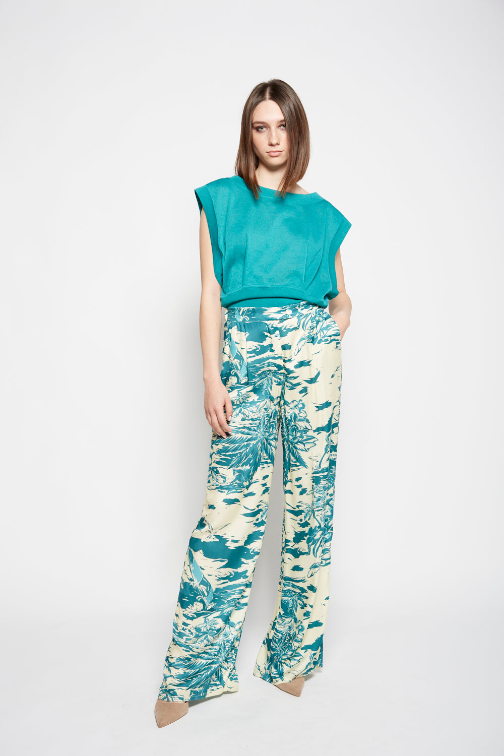 Beatrice B Hawaii High Waist Pant Poseidon Green Surplustore