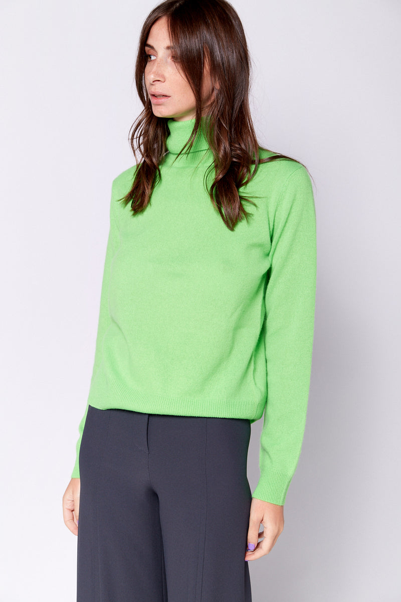 Absolut Cashmere Themys Cachemire Turtleneck Sweater Fluo Green ...