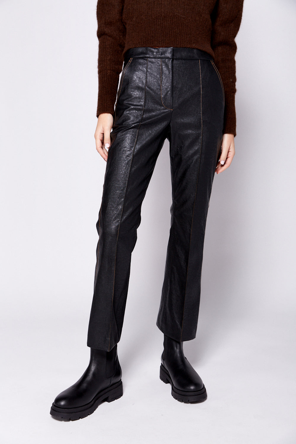 Faux Leather Flared Pant