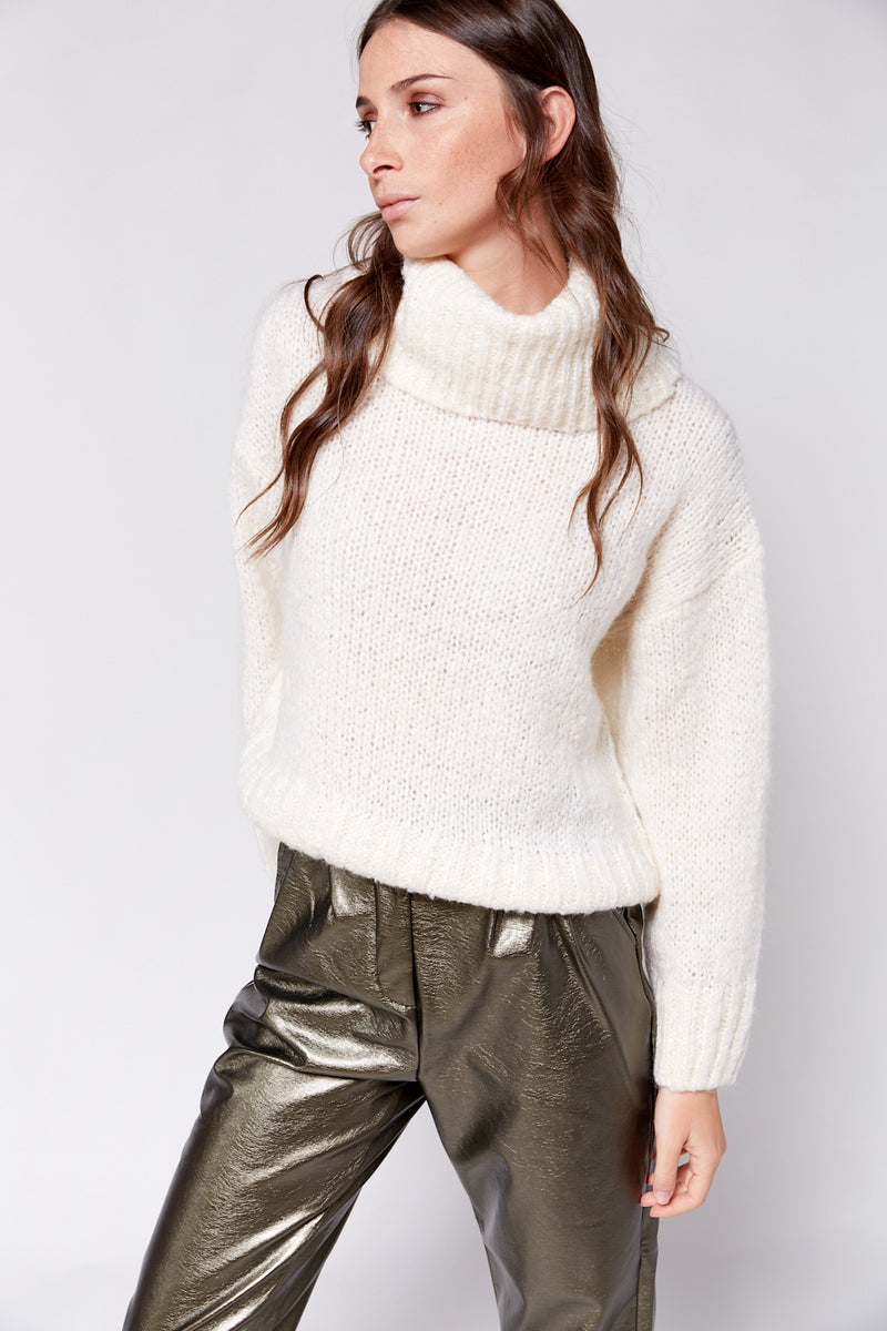 OpenLab Camilla Turtleneck Sweater White - Surplustore